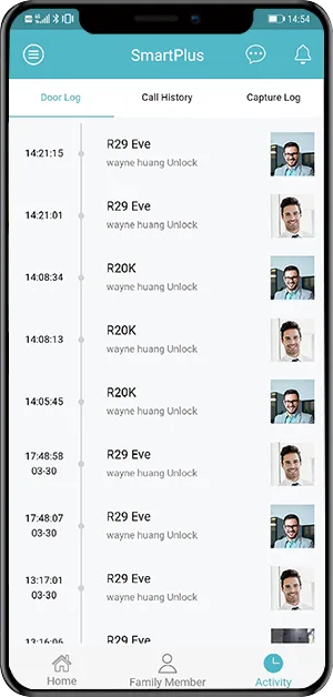 Akuvox SmartPlus activity log
