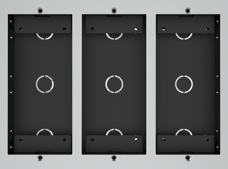 Akuvox MD06 and MD12 In-wall box for 3 modules