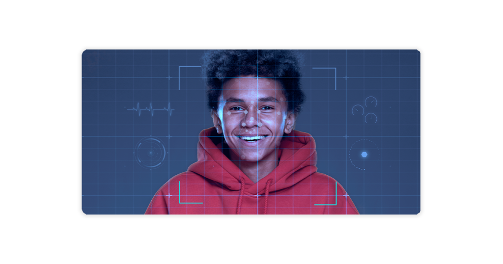 facial scan of young man