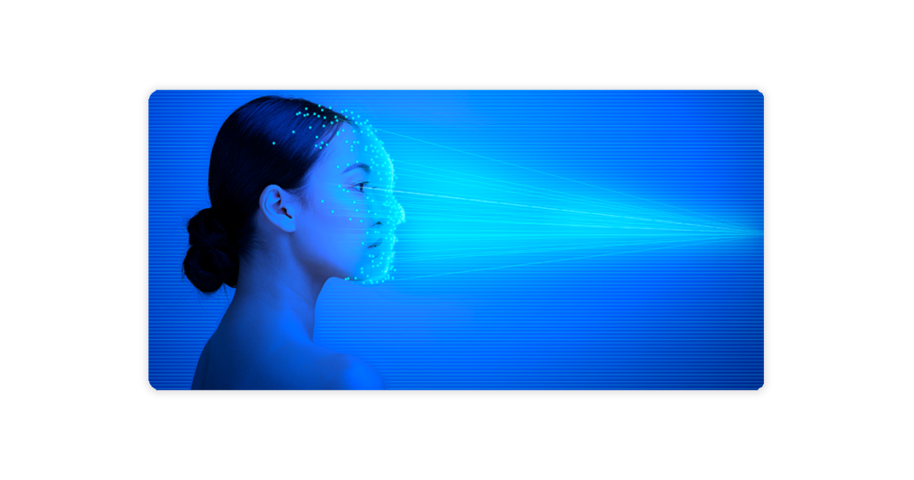 facial scan of young woman